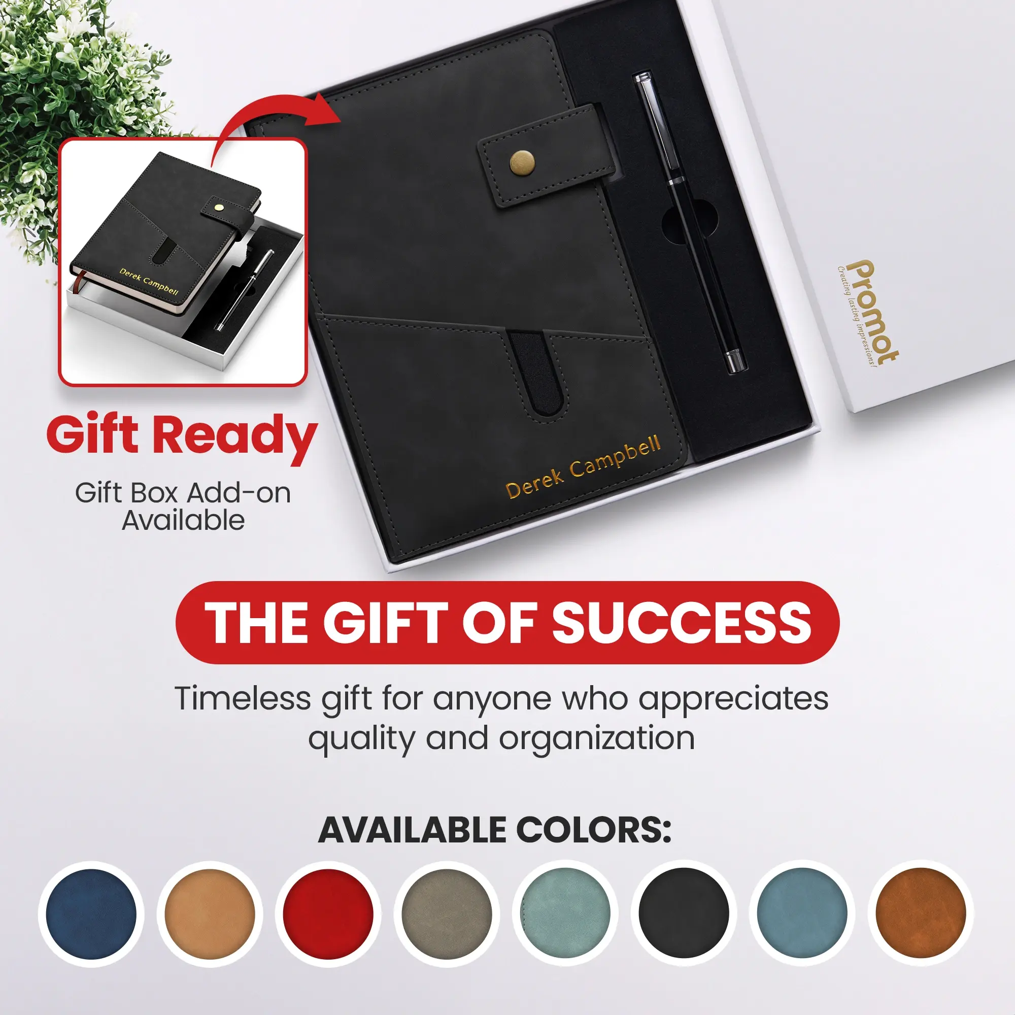 Custom Notebook with Pocket - Black